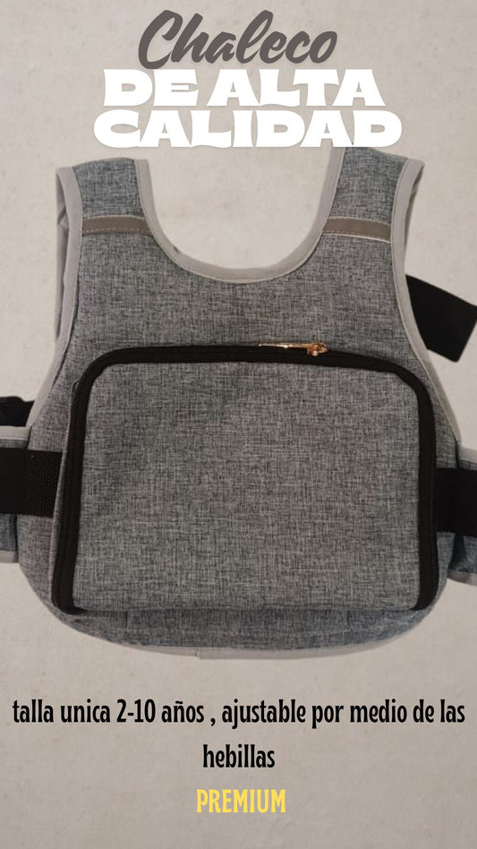 Chaleco bolsillo gris premium