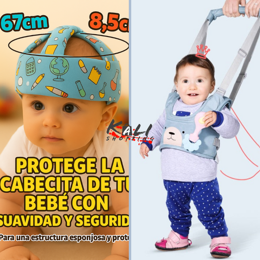 Arnes primeros pasos + protector de cabeza + obsequio niño