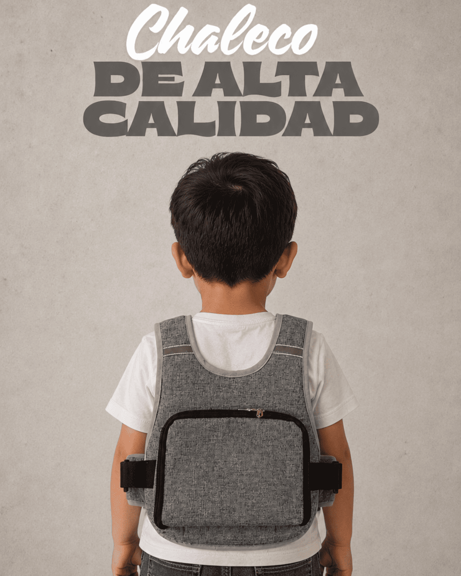 Chaleco bolsillo gris premium