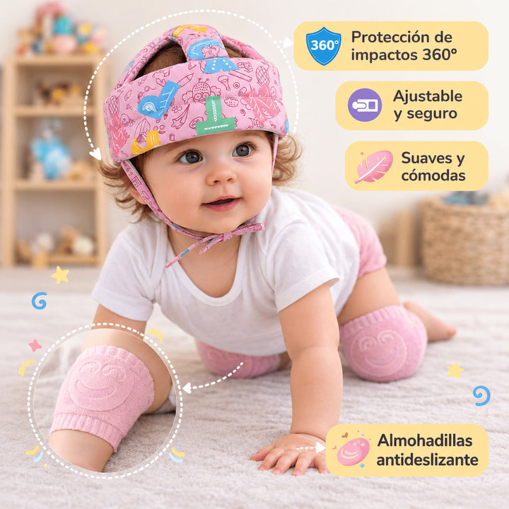 Rosado protector + 1 par de rodilleras antideslizantes