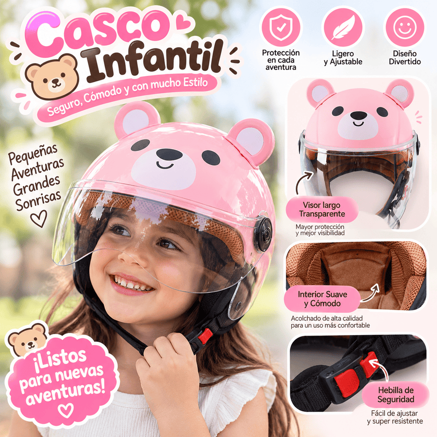 Casco oso rosa