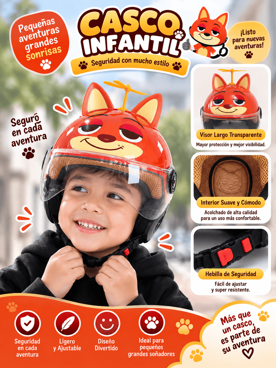 Casco zorrito orange