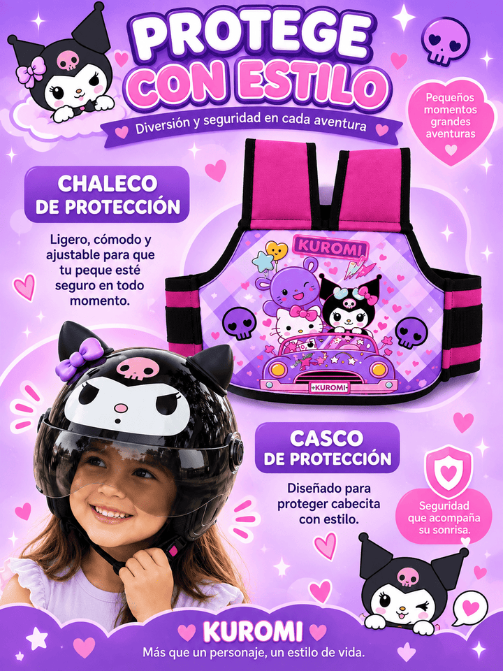 Chaleco Premium Kuromi + casco