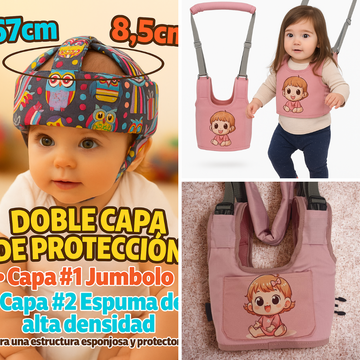 Arnes protector niña gris rosa