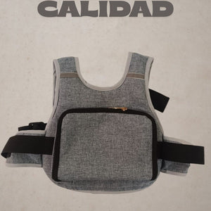 Chaleco bolsillo gris premium