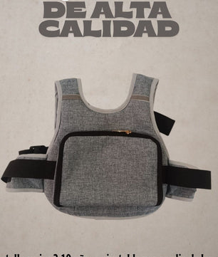 Chaleco bolsillo gris premium