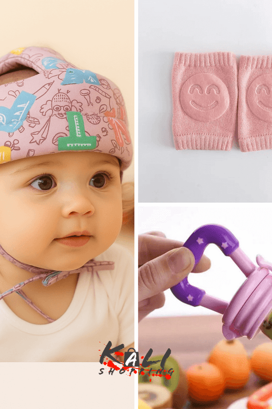 Combo protector + rodillera + chupete fruta