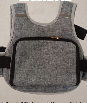Chaleco bolsillo gris premium