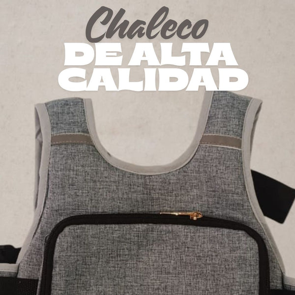 Chaleco bolsillo gris premium