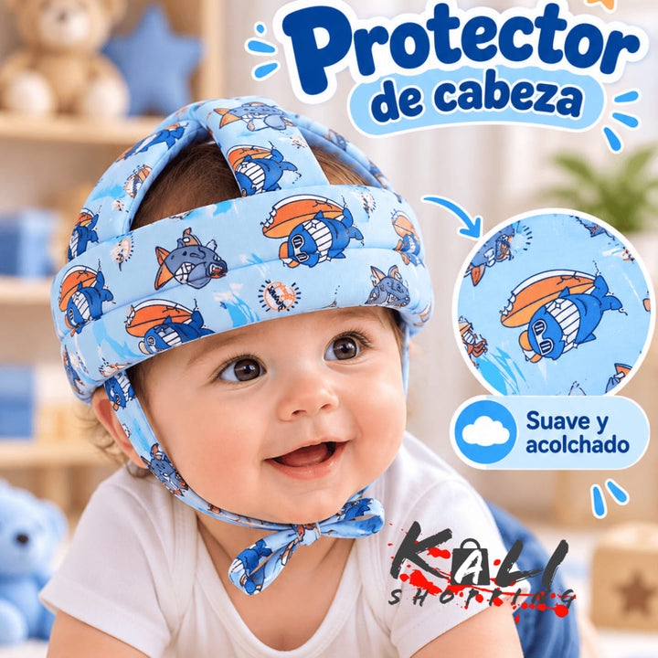 Azul dinosaurios protector + 1 par de rodilleras antideslizantes