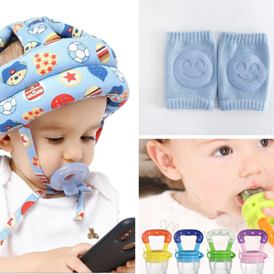 Combo protector + rodillera + chupete fruta