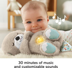 peluche para bebé con detalles sensoriales, luces musicales y movimiento de respiración rítmica