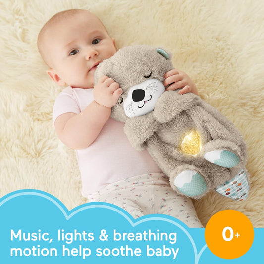 peluche para bebé con detalles sensoriales, luces musicales y movimiento de respiración rítmica