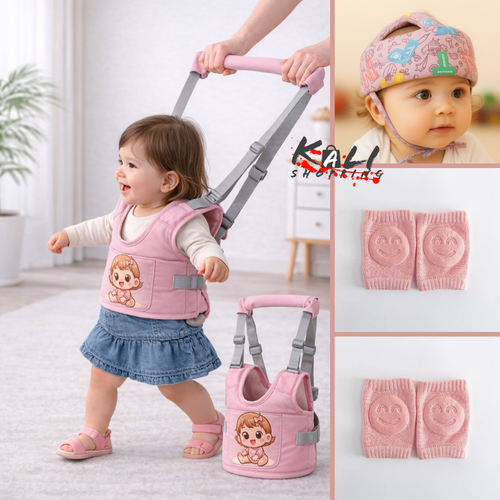 arnes primeros pasos + protector + 2 pares de rodilleras niña