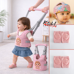 arnes primeros pasos + protector + 2 pares de rodilleras niña
