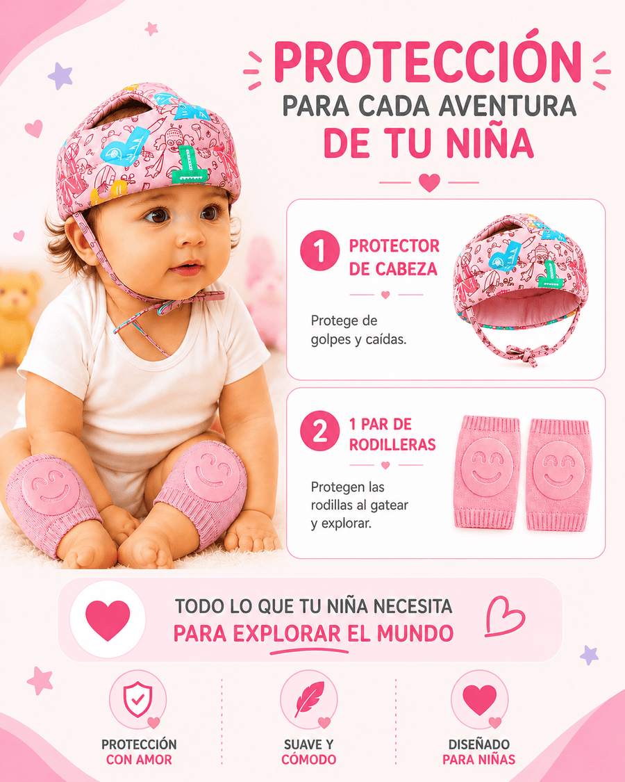 Rosado protector + 1 par de rodilleras antideslizantes
