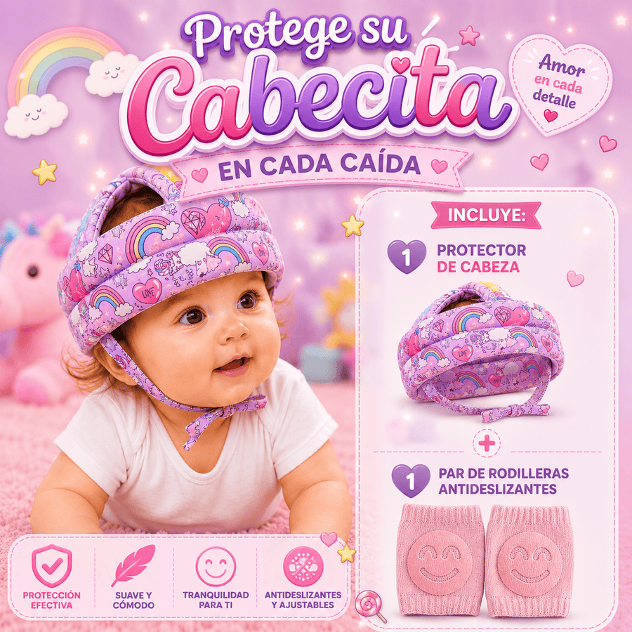 Rosado arcoiris love protector + 1 par de rodilleras