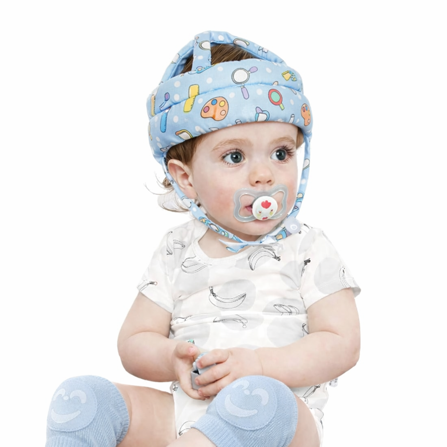 protector de cabeza de bebe + pares rodilleras antideslizantes