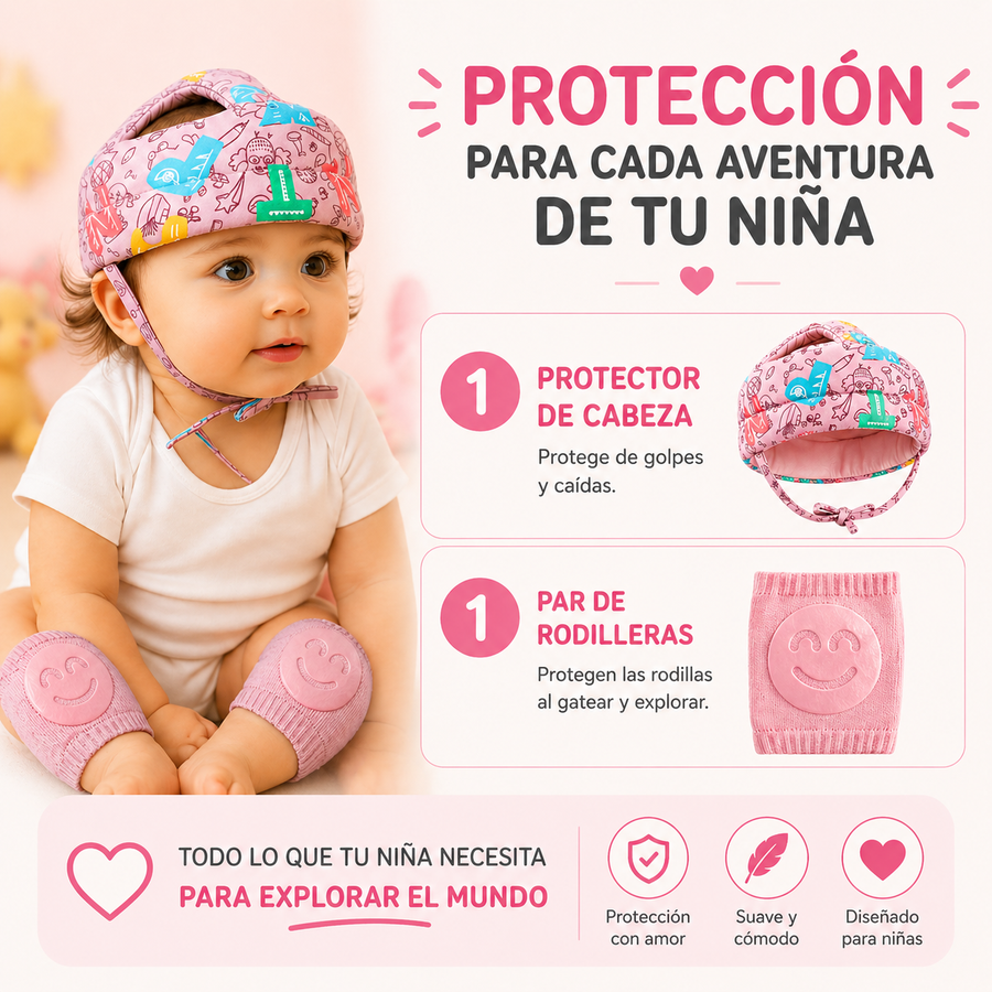 Rosado protector + 1 par de rodilleras antideslizantes
