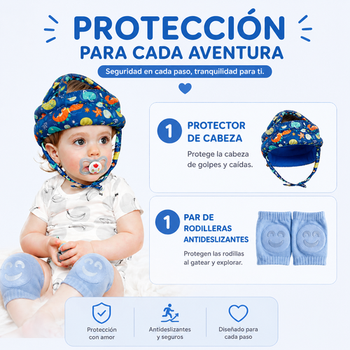 Azul oscuro protector + 1 par de rodilleras antideslizantes