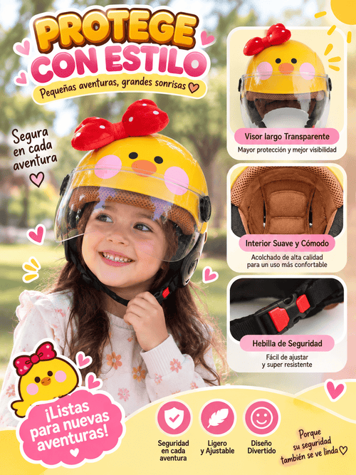 Casco amarillo estilo pollito
