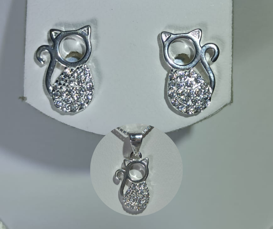 Aretes y dige Brillo Gatuno con microcircones