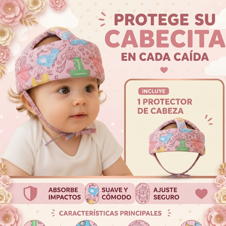 Protector de cabeza para bebe niña