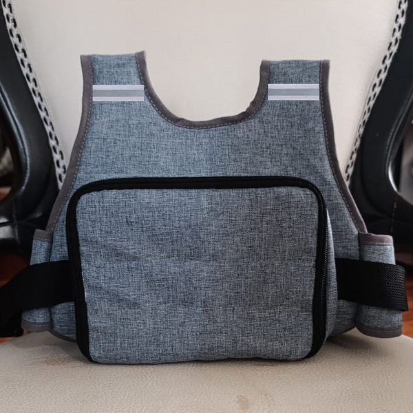 Chaleco bolsillo gris premium