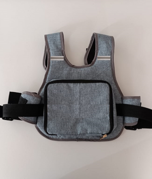 Chaleco bolsillo gris premium