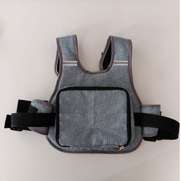 Chaleco bolsillo gris premium
