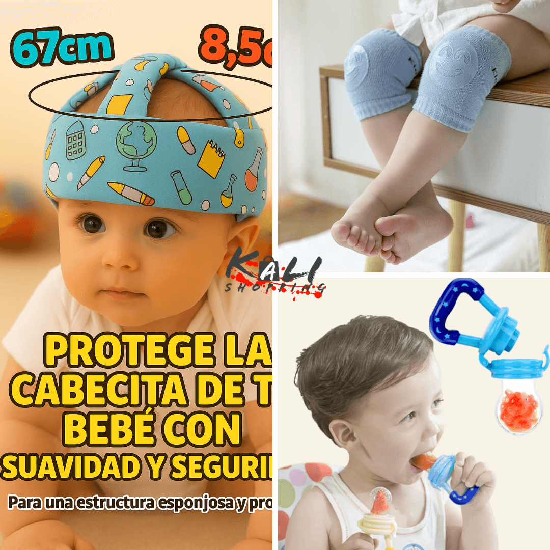 Combo protector + rodillera + chupete fruta