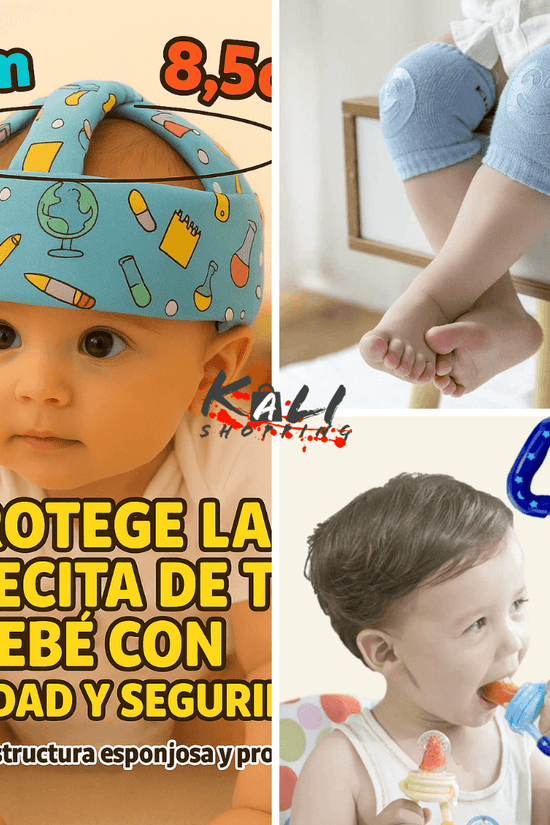 protector de cabeza de bebe + pares rodilleras antideslizantes