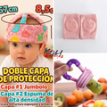  niña - Protector + 1 par rodillera + chupete fruta rosado