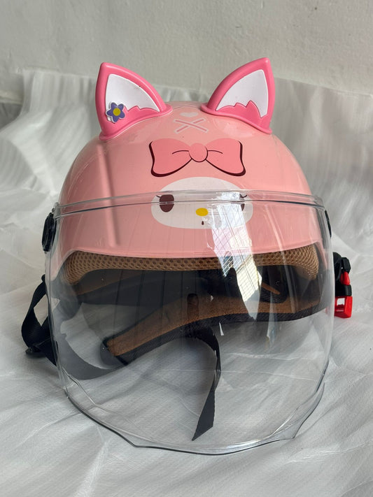 Casco rosado estilo gatica