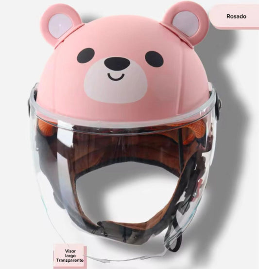 Casco oso rosa