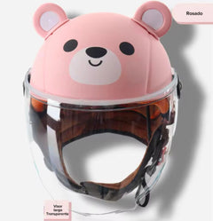 Casco oso rosa