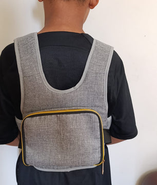 Chaleco bolsillo gris premium