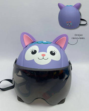 Casco gatica morado