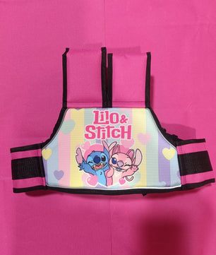 Chaleco Premium lilo stich+ casco morado gatica