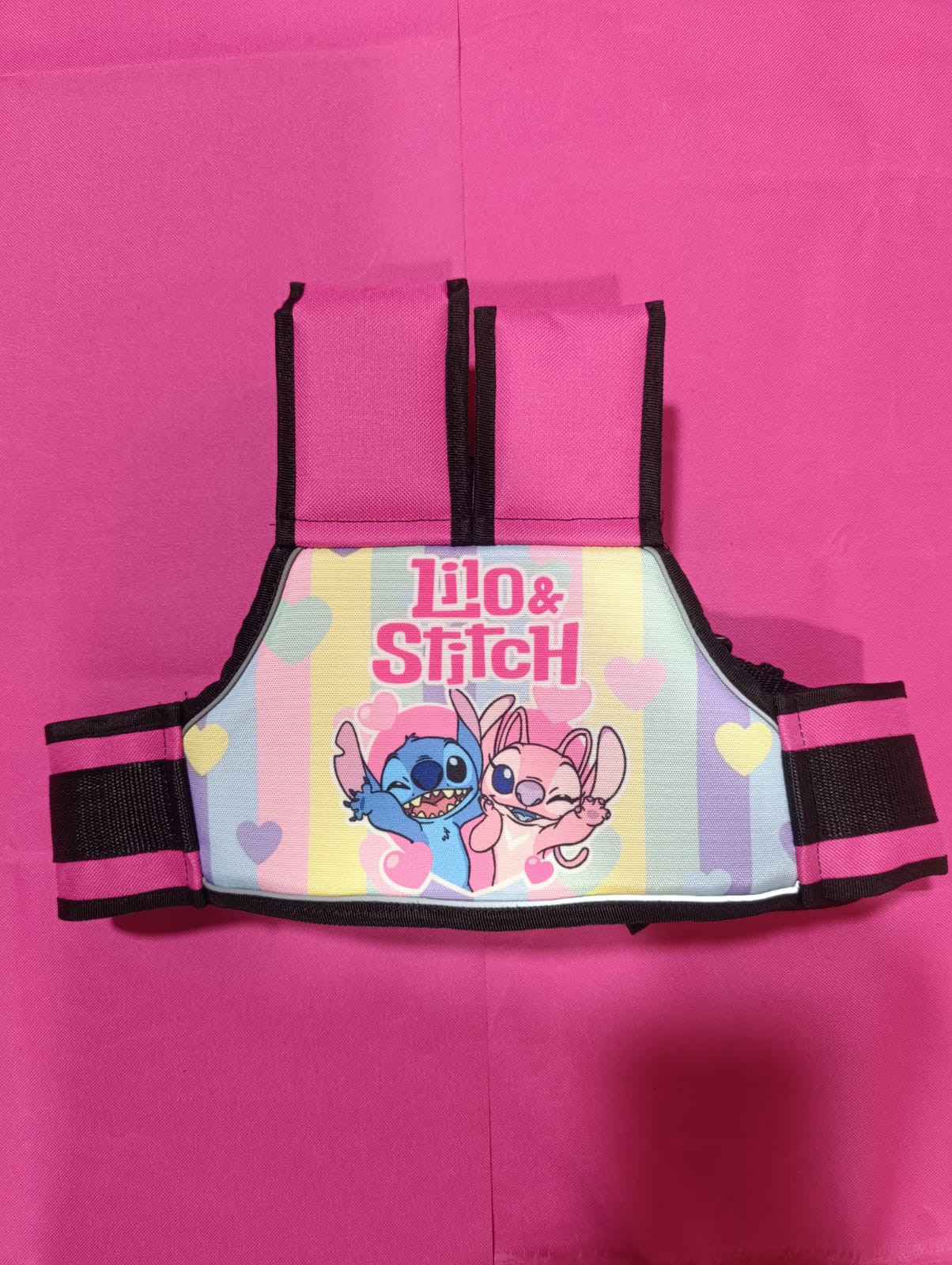 Chaleco Premium lilo stich+ casco morado gatica