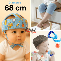 Azul protector + 1 par rodillera + chupete fruta