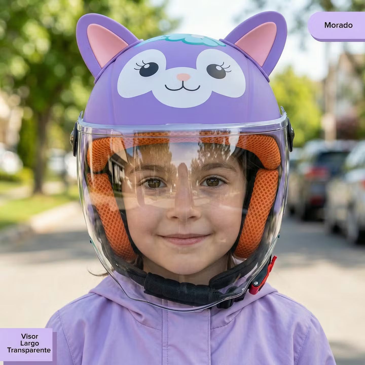 Casco morado estilo gatica