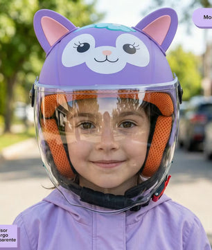 Chaleco Premium lilo stich+ casco morado gatica