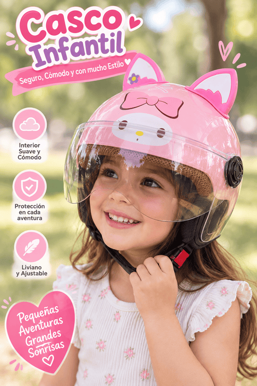 Casco rosado estilo gatica