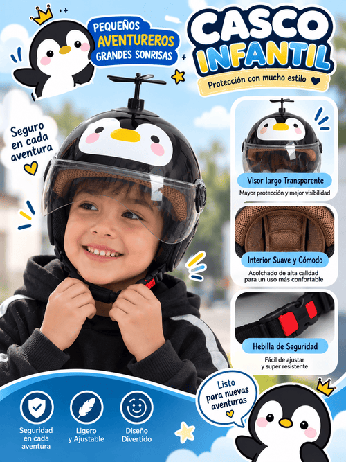 Casco negro estilo pollito