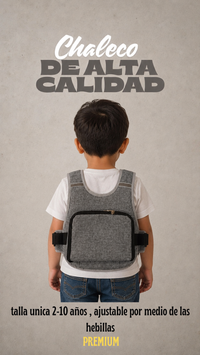 Chaleco bolsillo gris premium