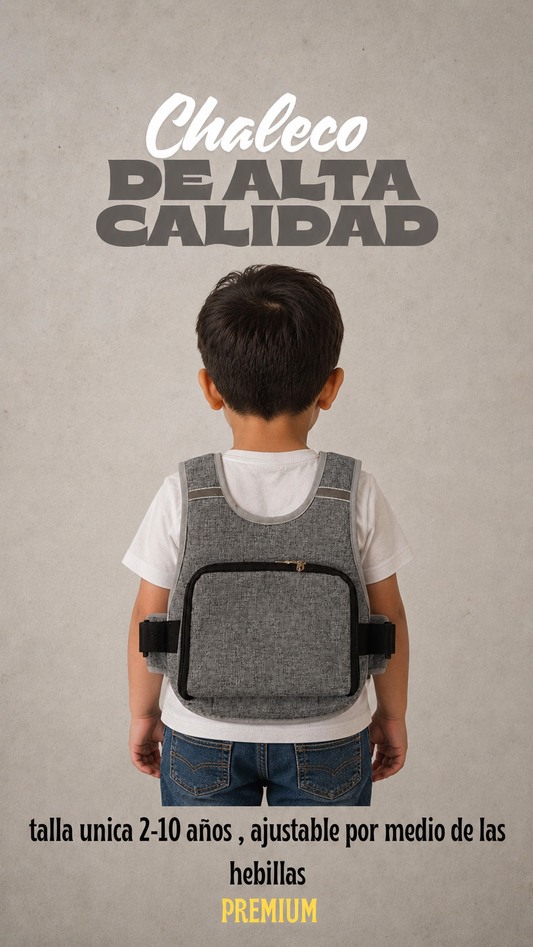 Chaleco bolsillo gris premium