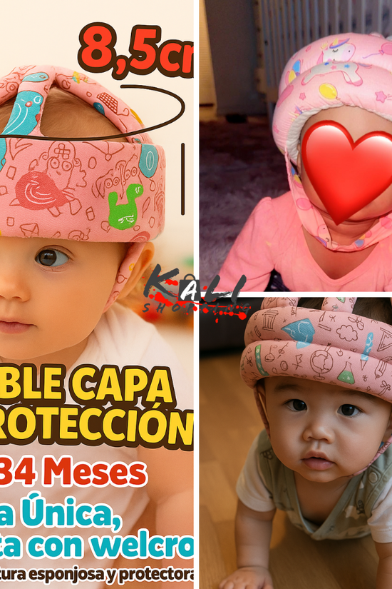 protector de cabeza de bebe + pares rodilleras antideslizantes