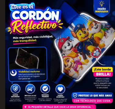 Cordón reflectivo: el borde del chaleco brilla y hace visible a tu peque en la oscuridad